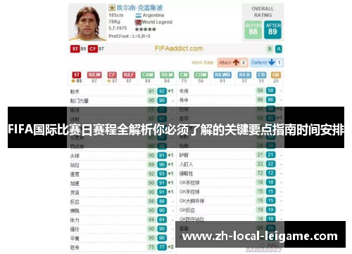 FIFA国际比赛日赛程全解析你必须了解的关键要点指南时间安排